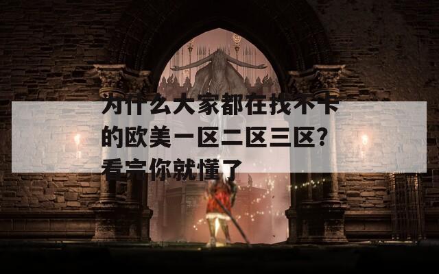 为什么大家都在找不卡的欧美一区二区三区？看完你就懂了