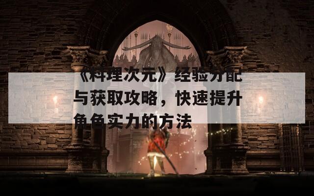 《料理次元》经验分配与获取攻略，快速提升角色实力的方法  第1张
