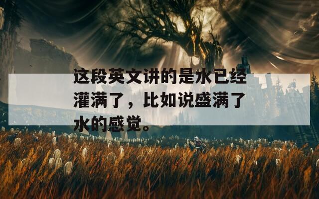 这段英文讲的是水已经灌满了，比如说盛满了水的感觉。