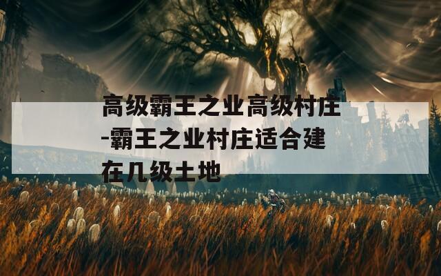 高级霸王之业高级村庄-霸王之业村庄适合建在几级土地