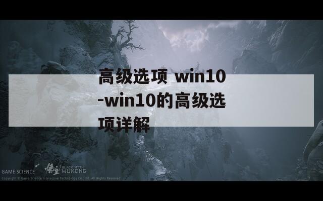 高级选项 win10-win10的高级选项详解