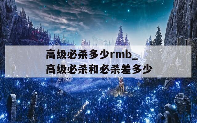 高级必杀多少rmb_高级必杀和必杀差多少