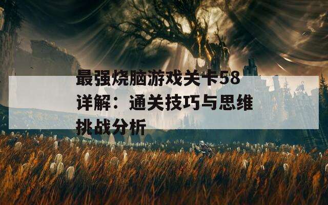 最强烧脑游戏关卡58详解：通关技巧与思维挑战分析  第1张