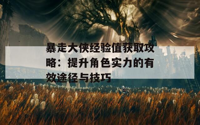 暴走大侠经验值获取攻略：提升角色实力的有效途径与技巧  第1张