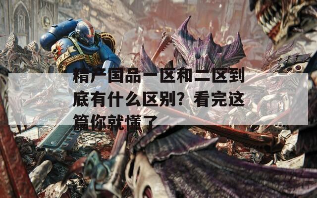 精产国品一区和二区到底有什么区别？看完这篇你就懂了  第1张