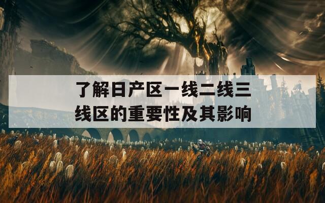 了解日产区一线二线三线区的重要性及其影响  第1张