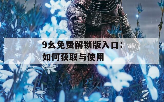 9幺免费解锁版入口：如何获取与使用  第1张