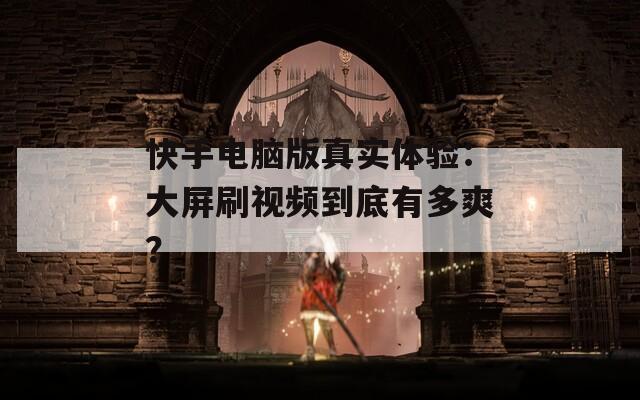 快手电脑版真实体验：大屏刷视频到底有多爽？  第1张
