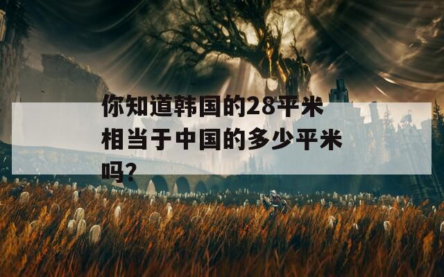 你知道韩国的28平米相当于中国的多少平米吗？  第1张