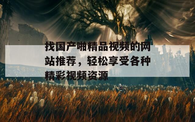 找国产啪精品视频的网站推荐，轻松享受各种精彩视频资源  第1张