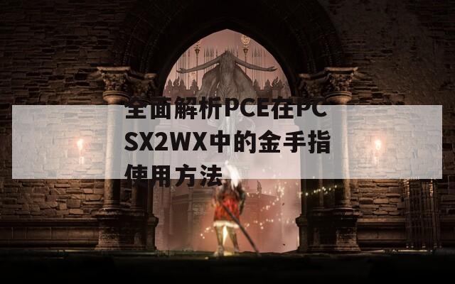 全面解析PCE在PCSX2WX中的金手指使用方法  第1张