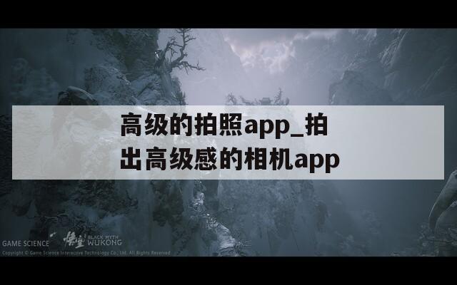 高级的拍照app_拍出高级感的相机app  第1张